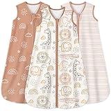 Yoofoss Baby Sleep Sack 6-12 Months 0.5 Tog Wearable Blanket for Baby, 3 Pack 100% Organic Cotton Infant Toddler Sleeping Sack 2-Way Zipper Lightweight Sleep Sack