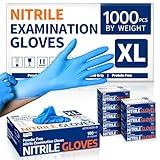 Supmedic Nitrile Exam Glove, 3.5 mil Disposable Medical Gloves Powder-Free Latex-Free, Case of 1000 pcs (Blue) (X-Large)