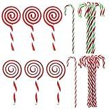 Jmkcoz Christmas Plastic Candy Cane Lollipop Ornament, 30 Pcs Christmas Tree Hanging Decoration Twisted Toy Crutch Candy Canes Stick for Home Party Holiday Xmas Embellishment