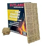 Rutland 50B Safe Lite Fire Starter Squares for Fireplaces, Grill Pits, Campfires, BBQ & Smokers - Longer Burn - 144 Squares