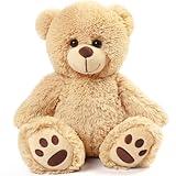 LotFancy Teddy Bear Stuffed Animal, 12 inch Brown Teddy Bear Plush Toy, Cute Hugging Gift for Kids on Christmas Valentine's Day, Easter Decoration