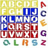Karty Alphabet Letter Stencil Set for Kids and Adults - Painting, Lettering and Drawing Templates - Large Plastic ABC Stencils for Protest Posters, Arts and Crafts Projects - 6 Inch