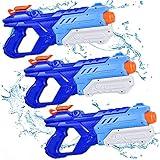 Quanquer 3 Pack Water Guns for Kids Adults - 600CC Squirt Water Toy Gun Super Water Blaster Soaker Long Range High Capacity Swimming Pool Beach Outdoor Water Fighting Toy for Boys Girls (Blue)