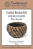 Traditional Craft Kits Coiled Basket Weaving Kit for Beginners (Pine Needle) - Weave Kit for Kids and Adults Complete with Basket Weaving Supplies and Instructional Booklets