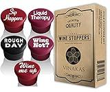 5 Funny Silicone Wine Stoppers for Wine Bottles – Wine Accessories and Wine Gifts for Women – Better Than Wine Corks for Wine Bottles, Perfect Wine Gift for Men and Wine Gifts for Women Christmas.