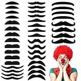 40Pcs Fake Mustaches,Novelty Self Adhesive Mustaches,Black Novelty Mustaches for Costume Party and Halloween