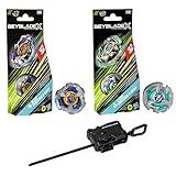 Beyblade X Roar Tyranno 9-60GF, Sting Unicorn 5-60GP & Official Winder Launcher Bundle Pack (Amazon Exclusive)