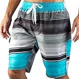 Kanu Surf mens Flex (Regular & Extended Sizes) Swim Trunks, Avalon Black/Aqua, Medium US