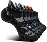 BULLIANT Men Running Socks 6Pairs-Ankle Athletic Socks Wicking Cushioned for Men Walking-Arch Compression Support(6Pairs,Shoes Size:Men 10-12)