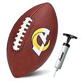 Franklin Sports NFL Los Angeles Rams Football - Youth Junior Size Football for Kids - Official NFL Team Logo + Colors Youth Ball - Kids Fan Shop Ball
