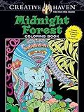Creative Haven Midnight Forest Coloring Book: Animal Designs on a Dramatic Black Background (Adult Coloring Books: Animals)