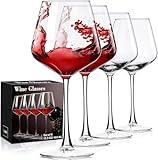 PARACITY Wine Glasses Set of 4, Hand Blown White and Red Wine Glasses, Burgundy Wine Glass, Christmas Gifts, 16oz Red Wine Glasses for Women, Men, Wedding and Birthday