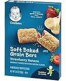 Gerber Snacks for Toddler Soft Baked Grain Bars Strawberry Banana, 5.5 Oz