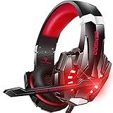 BENGOO Stereo Pro Gaming Headset for PS4, PC, Xbox One Controller, Noise Cancelling Over Ear Headphones with Mic, LED Light, Bass Surround, Soft Memory Earmuffs for Laptop Mac Wii Accessory Kits