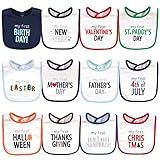 Hudson Baby Unisex Baby Cotton Bibs, Holiday Bold Boy, One Size