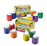 Crayola Washable Kids Paint Set (12ct), Classic and Glitter Paint for Kids, Essential Arts & Crafts Supplies, Toddler Painting Kit, Teacher Classroom Must Have [Amazon Exclusive]