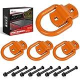 Nilight 4 PCS D Ring Tie Down Anchor 1/2" Heavy Duty Rings with Screws Bolts on Trailer Truck Bed Cargo 12000 Lbs Break Strength Hook Orange