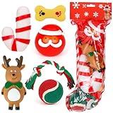 PETUOL Christmas Dog Stocking Toys, 6PCS Xmas Dog Toy Set with Squeaky Toys