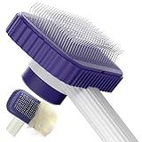 Garstor Cat brush, Cat Brush for Long or Short Haired Cats, Remove Loose Fur and Mats, Rounded Pins Reduces Painful Pulling, Not for Tangle and Curly Fur, Dark Blue