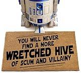 You Will Never Find A More Wretched Hive of Scum and Villainy Door Mat 30x17 Inch, Star Door Mat, Star Welcome Mat, Star Doormat, Star Mat, Nerdy Welcome Mat, Star Décor, Nerdy Doormat, Geek Decor