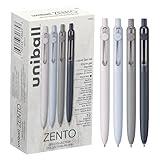 Uniball Zento Gel Ink Rollerball Pens, 12 Black Medium Point Smooth Writing Pens, Colored Japanese Pens, Zen Colors