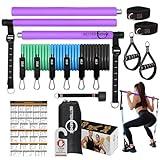 Upgraded Pilates Bar Kit –39” Adjustable Exercise Equipment for Men, Women with 6X 20, 30, 40 lbs Resistance Bands with Adjustment Buckle – Pilates Equipment for Home Workouts for All Fitness Levels