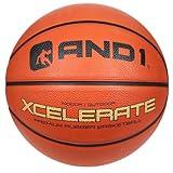 AND1 Xcelerate Rubber Basketball: Game Ready, Official Regulation Size 7 (29.5”) Streetball, Made for Indoor/Outdoor Basketball Games- Classic Collection (Orange)