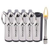 SURVIVE Permanent Match, Pack of 5, The Forever Lighter, Emergency Waterproof Fire Starter Striker Set, Metal Keychain Unlimited Strike Anywhere Stick