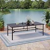 MIXPATIO Outdoor Patio Dining Table for 8, 83" x 39" Rectangular Metal Patio Dining Table with 1.7" Umbrella Hole for Garden, Backyard and Porch