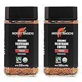 Mount Hagen 3.53oz Organic Freeze Dried Instant Coffee - 2 pack | Eco-friendly Coffee Made From Organic Medium Roast Arabica Beans | Fair-Trade Coffee Instant [2 x 3.53oz Jar]