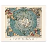 Vintage Antarctica 1906 Map Prints, 1 (11x14) Unframed Photos, Wall Art Decor Gifts for Home Geography Office Engineer Garage School College Student Teacher Coach Country Human Frontier History Fans