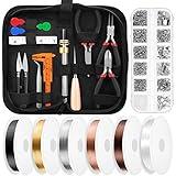 Thrilez Wire Wrapping For Jewelry Making, Repair and Beading Supplies Kit with Craft Ring Wire, Tools, Pliers and Jewelry Findings