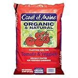 Coast of Maine Organic & Natural Planting Soil for Vegetables & Tomatoes - Premium Planting Soil w/Composted Manure, Sphagnum Peat Moss for Multi Use Ground & Containers - Enhanced Drainage (20 Qt)