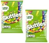Skittle Sours Candy - Pack of 2 - Sour Outside and Sweet Inside - Bite Size Candy - Perfect for Sharing - Strawberry, Grape, Orange, Lemon, and Lime