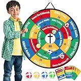 Garybank Faith Darts Bible Trivia Games for Kids Adult Family, 66 Flash Cards W/ 260+ Questions, Christian Bible Study Supplies for Youth Group, Teens, Disciples, Church, Kids Birthday Gifts