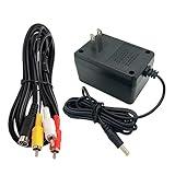 CUENSTOP Power Supply and AV Cable for Genesis 2 3, AC Power Adapter and Audio Video RCA AV Cable Compatible with SEGA Genesis 2 3 Console