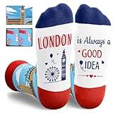 HAPPYPOP Funny London Gifts Britisher Socks - Travel Traveler Gifts for Men Women, Travel Britisher London Socks