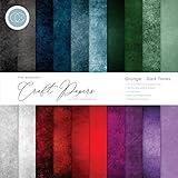 Craft Consortium Double-Sided Paper Pad 12"X12" 30/Pkg-Grunge-Dark Tones, 20 Designs, Multi