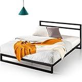 ZINUS Trisha 7 Inch Metal Platform Bed Frame with Headboard, Wood Slat Support, No Box Spring Needed, Easy Assembly, King, Black