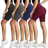 Natural Feelings Buttercloud 4 Pack Biker Shorts for Women-8" High Waist Tummy Control Workout Shorts Athletic Gym Yoga Pants