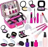 Tepsmigo Pretend Makeup Kit for Girls, Kids Pretend Play Makeup Set - with Cosmetic Bag for Birthday Christmas, Toy Makeup Set for Toddler, Little Girls Age 3+(Not Real Makeup)