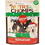 NutriChomps Dog Chews, 6 inch Braids, Mint Flavor, 4 count, Easy to Digest, Rawhide Free, Holiday Stocking Stuffer Treats, Christmas Gift for Dogs