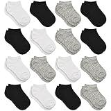 Toddler Socks - 16 Pairs Low Cut Ankle Socks Set for Boys & Girls (1-2 Years Old)
