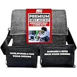 M2 BASICS Premium First Aid Kit (Includes 2 Mini Kits + Stylish Bag) Executive Gray | First Aid Kit Car, Camping Essentials, FSA Eligible Items Only List, Car Accessories, Hiking Gear, Dorm Essentials