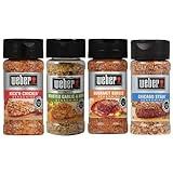 Weber Ultimate Grilling Spice Set with Roasted Garlic & Herb, Kick'n Chicken, Gourmet Burger, and Chicago Steak Seasonings