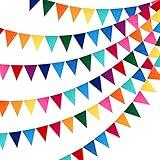 Outus 6 Sets Rainbow Pennant Banner Flags Garland Multicolor Bunting String Triangle Flags Bulk Rainbow Bunting for Carnival Birthday Party Festival Decorations(Rainbow Colors)