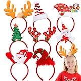 JOYIN 8 PCS Christmas Headbands Christmas Head Hat Toppers Christmas Costume Accessories for Kids Girls Boys Christmas Parties Xmas Holiday Party Favors Photo Booth