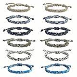 YANMIN 12 pcs Braided Friendship Bracelets for Teen Boys Adjustable Paracord Bracelets Handmade Goody Bag Stuffers Easter Basket Filler Tween Teenager Birthday Christmas Camping Party Favors