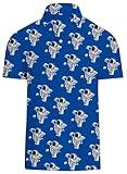 Golf Shirts for Men Casual Polo Shirt Astronaut Print Short Sleeve Dry Fit Activewear Blue