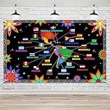 Lofaris National Hispanic Month Party Banner Hispanic Heritage Mexican Latin Spanish Heritage Events Celebration Photography Backdrop Family Holiday Party Decor 70.8x43.3